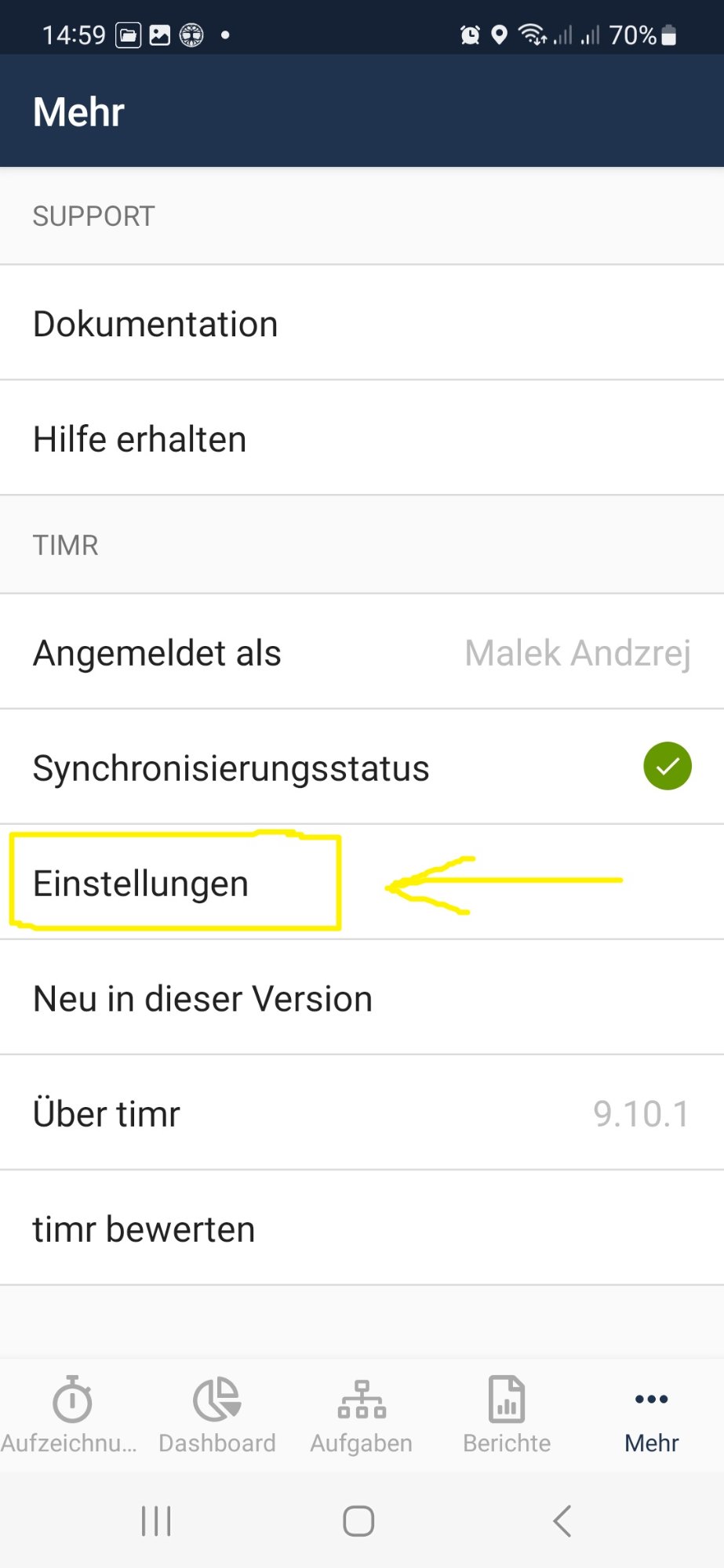 Mehr menu